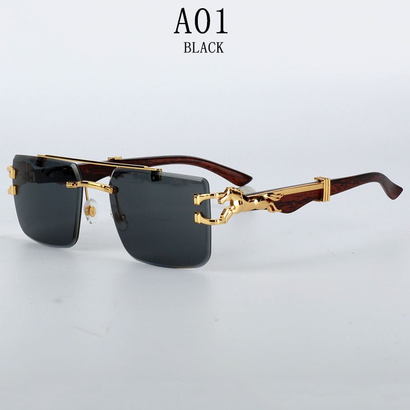 Luxury Rimless Vintage Sunglasses – Unisex Designer Shades - HalleBeauty