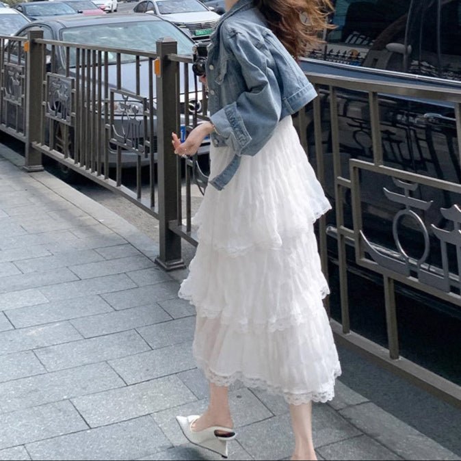 Maxi Dress - Vintage Ruffled Camisole Dress (Silky & Sexy) - HalleBeauty