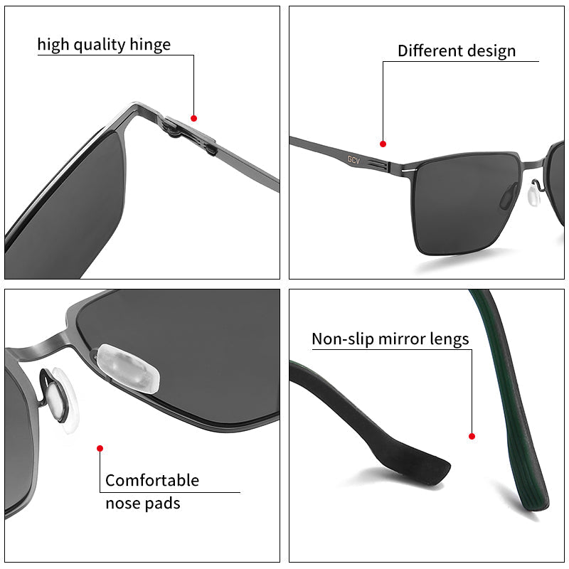 Men's Polarized Sunglasses - Aluminum Magnesium Frame UV400 Driving Shades - HalleBeauty