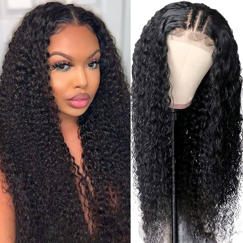 Messy Curl 4x4 Transparent Human Hair Closure Wig - HalleBeauty