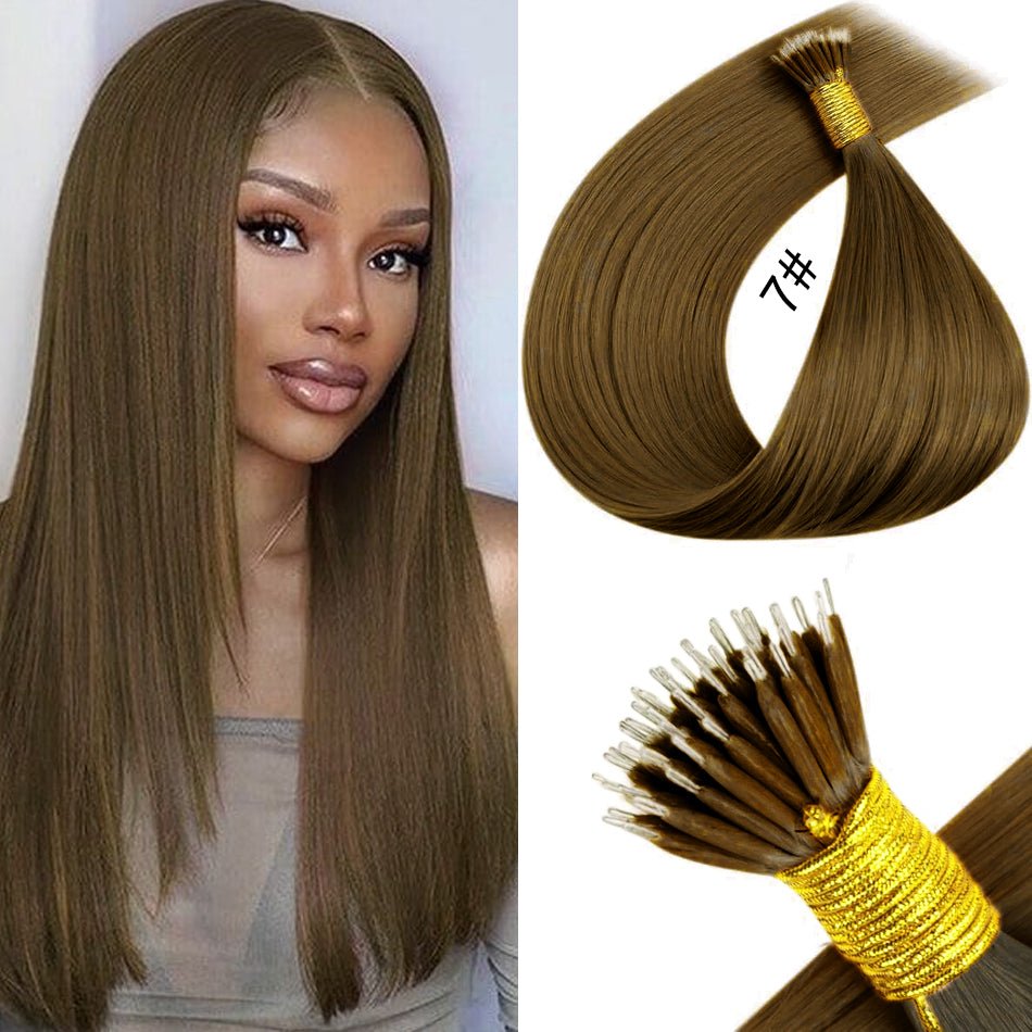 Nano Ring Hair Extensions - 100% Remy European Human Hair - HalleBeauty