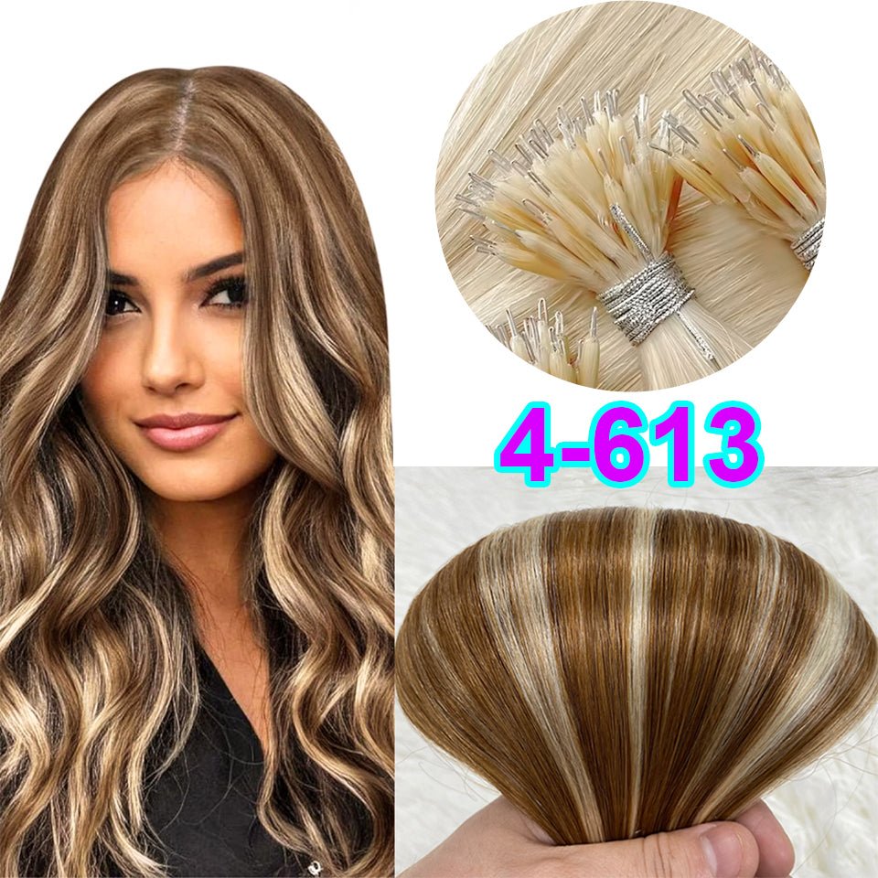 Nano Ring Hair Extensions - 100% Remy European Human Hair - HalleBeauty