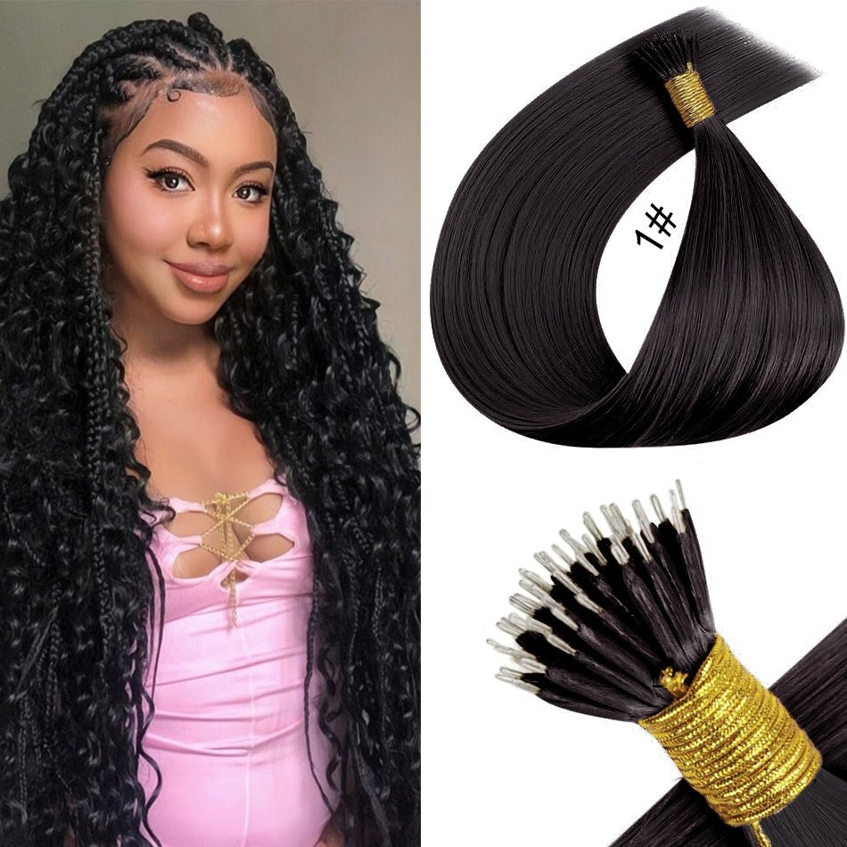 Nano Ring Hair Extensions - 100% Remy European Human Hair - HalleBeauty