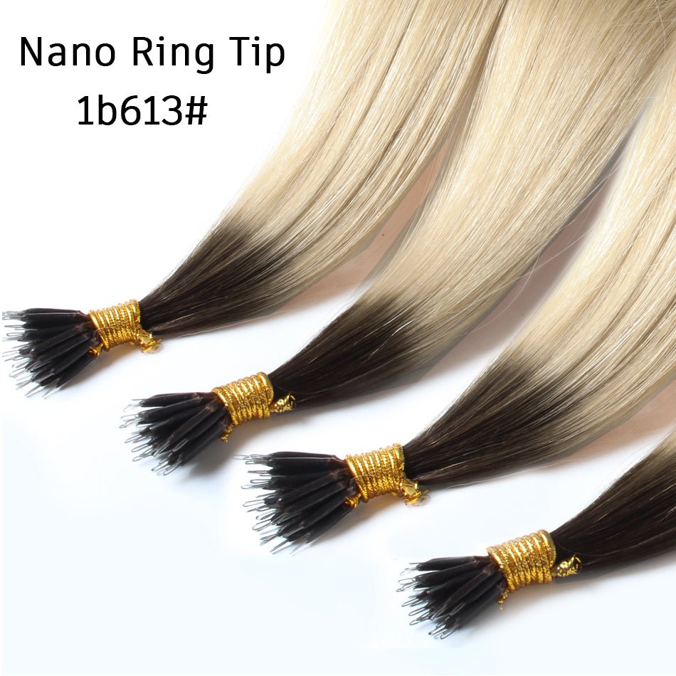 Nano Ring Hair Extensions - 100% Remy European Human Hair - HalleBeauty