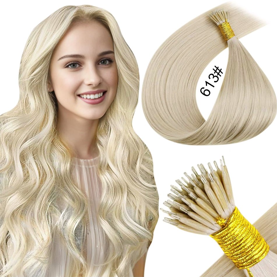 Nano Ring Hair Extensions - 100% Remy European Human Hair - HalleBeauty