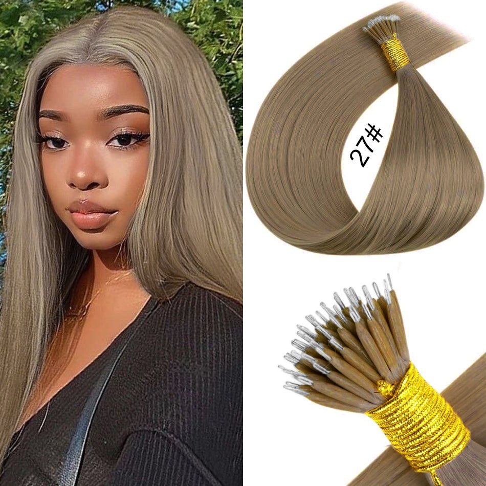Nano Ring Hair Extensions - 100% Remy European Human Hair - HalleBeauty