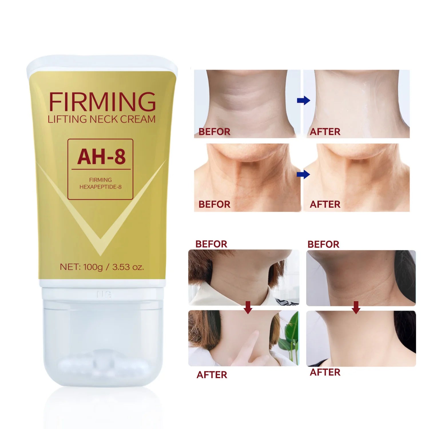 Neck Firming Roller Cream - Lifts, Nourishes & Soothes Neck Skin - HalleBeauty