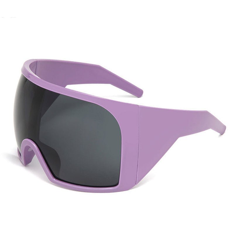 Oversized Punk Shield Sunglasses - Big Frame Unisex Shades (UV400) - HalleBeauty