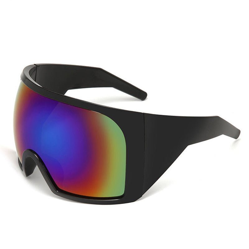 Oversized Punk Shield Sunglasses - Big Frame Unisex Shades (UV400) - HalleBeauty