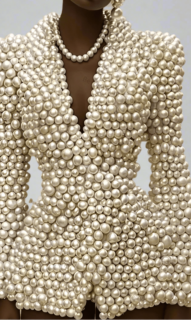 Pearl Embellished Women's Blazer - HalleBeauty
