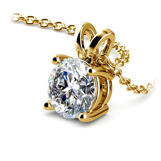 1.50 CTW Lab Diamond Pendant | 14K Gold AGI Certified
