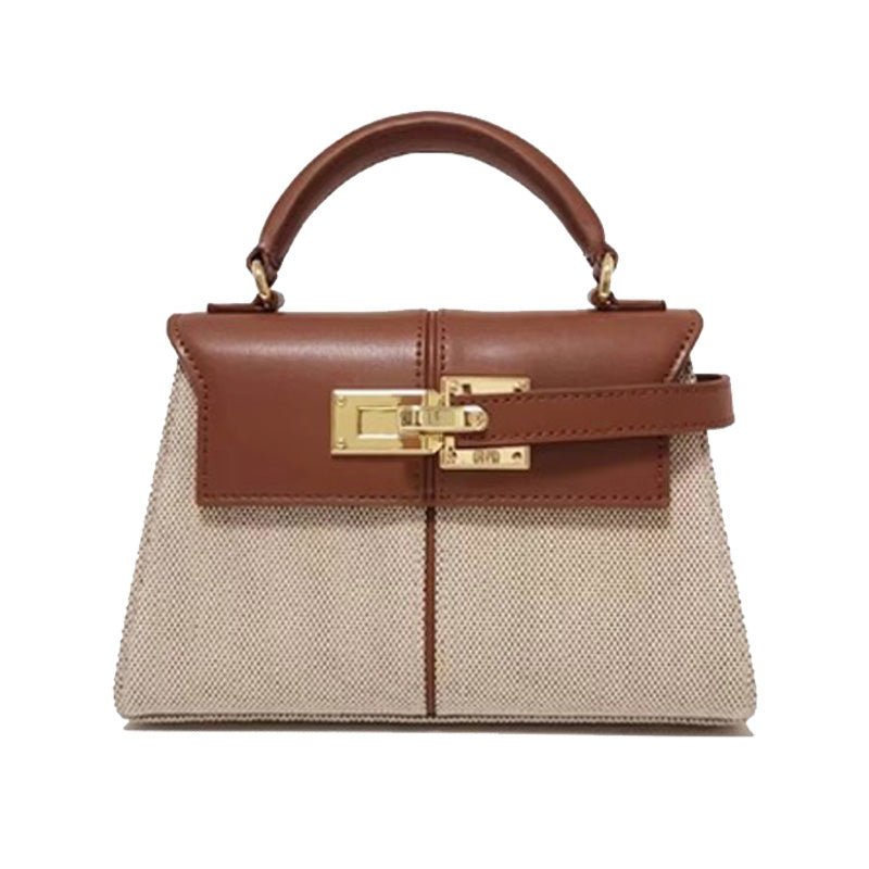 Petite Trapezoid Leather Crossbody Bag - Mini Women's Handbag - HalleBeauty