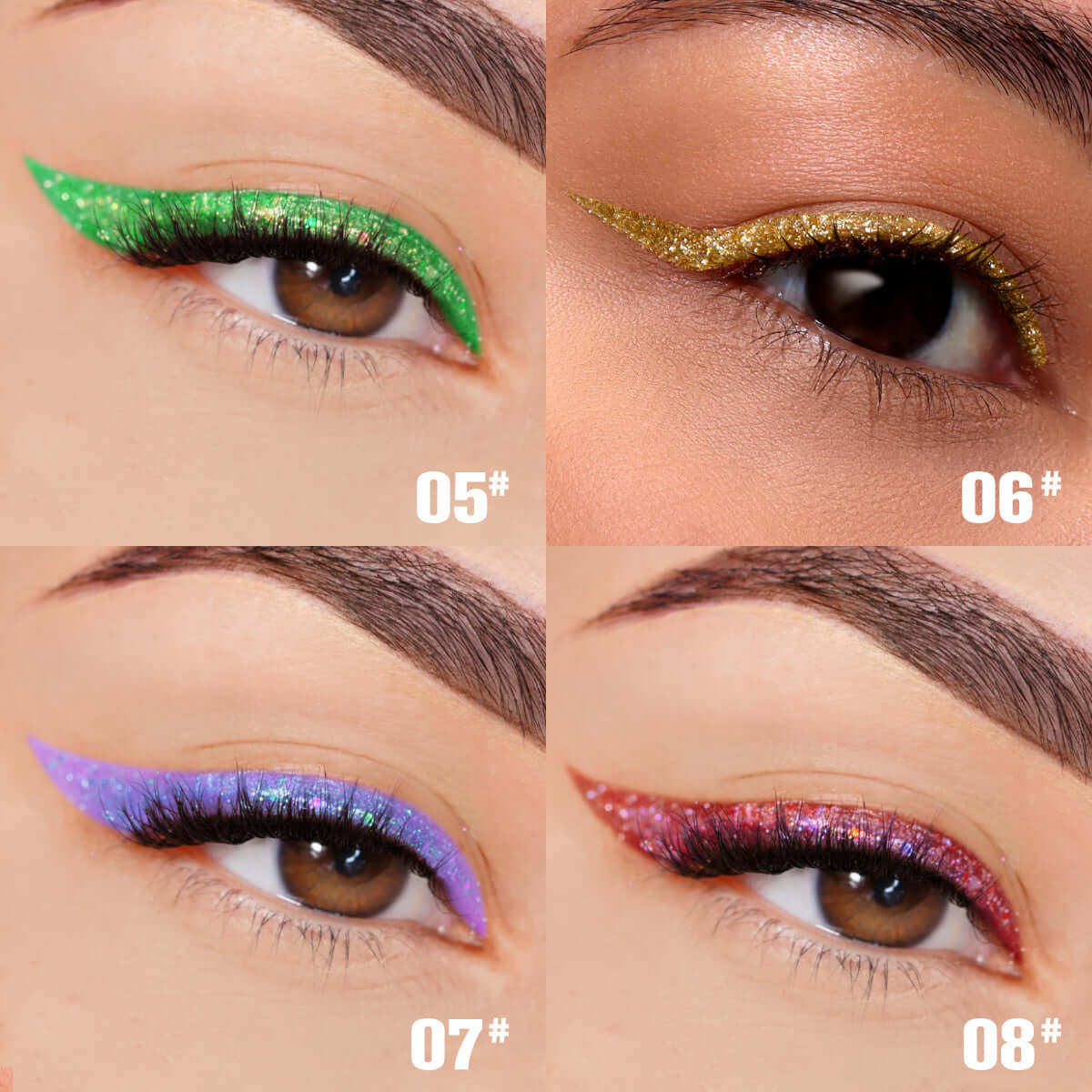PHOFAY Glitter Eyeliner Set – 6 Vibrant Shades" - HalleBeauty