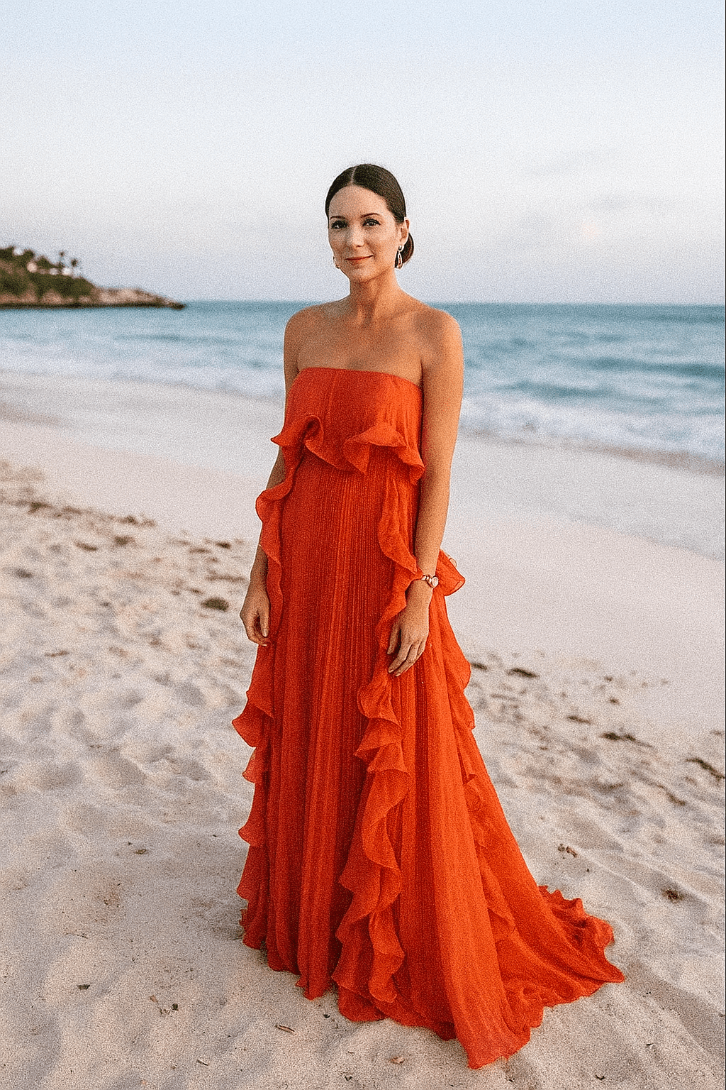 Pleated Chiffon Beach Dress - HalleBeauty