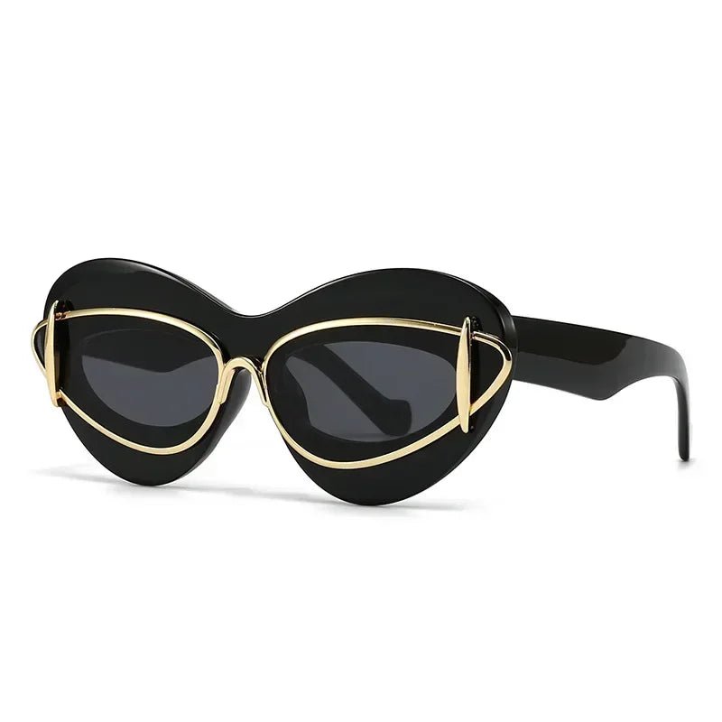 Punk Cat Eye Sunglasses – Vintage UV400 Unisex Luxury Brand Shades - HalleBeauty