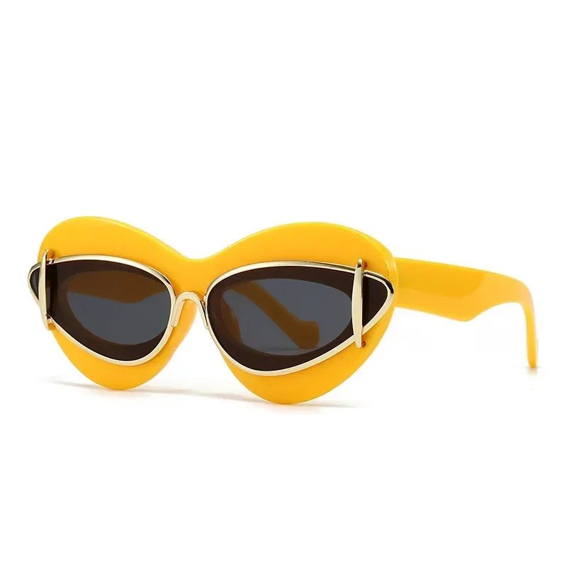Punk Cat Eye Sunglasses – Vintage UV400 Unisex Luxury Brand Shades - HalleBeauty