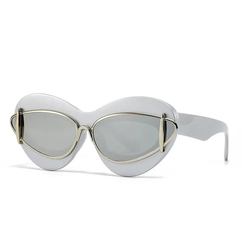 Punk Cat Eye Sunglasses – Vintage UV400 Unisex Luxury Brand Shades - HalleBeauty
