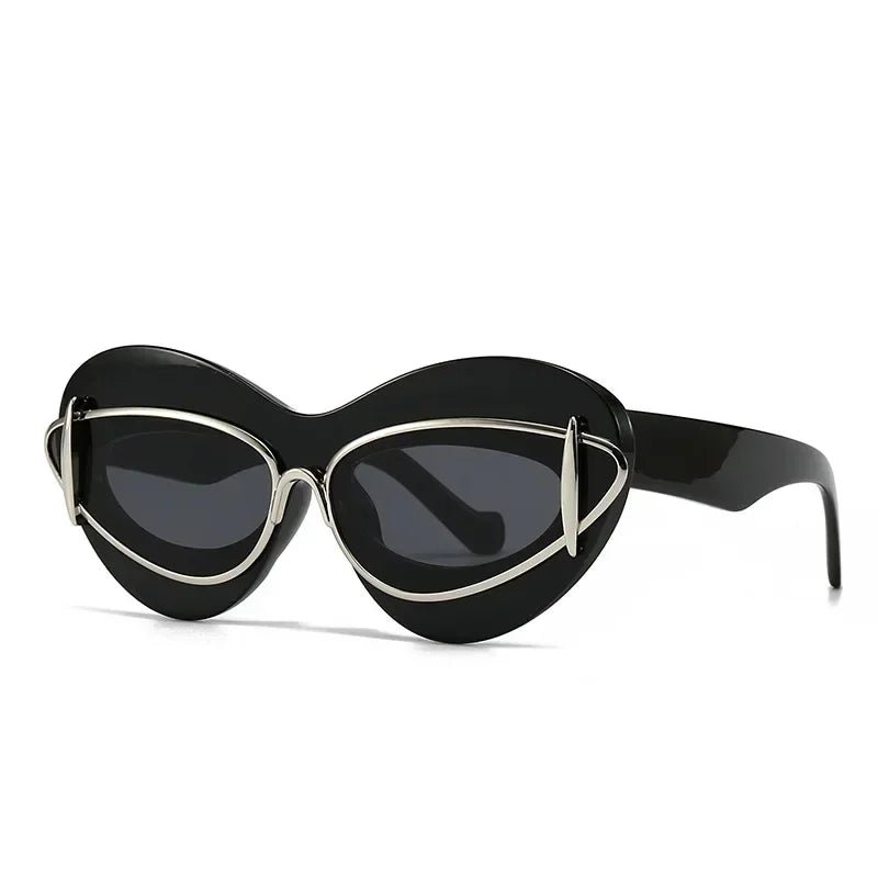 Punk Cat Eye Sunglasses – Vintage UV400 Unisex Luxury Brand Shades - HalleBeauty