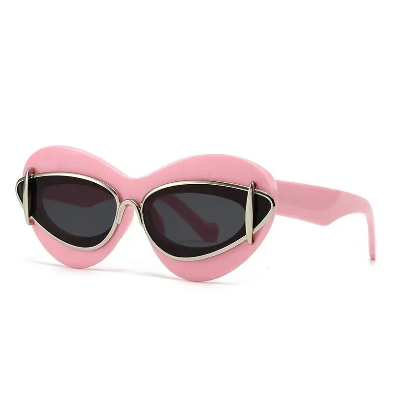 Punk Cat Eye Sunglasses – Vintage UV400 Unisex Luxury Brand Shades - HalleBeauty