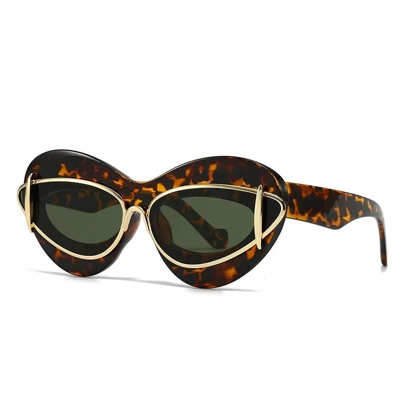Punk Cat Eye Sunglasses – Vintage UV400 Unisex Luxury Brand Shades - HalleBeauty