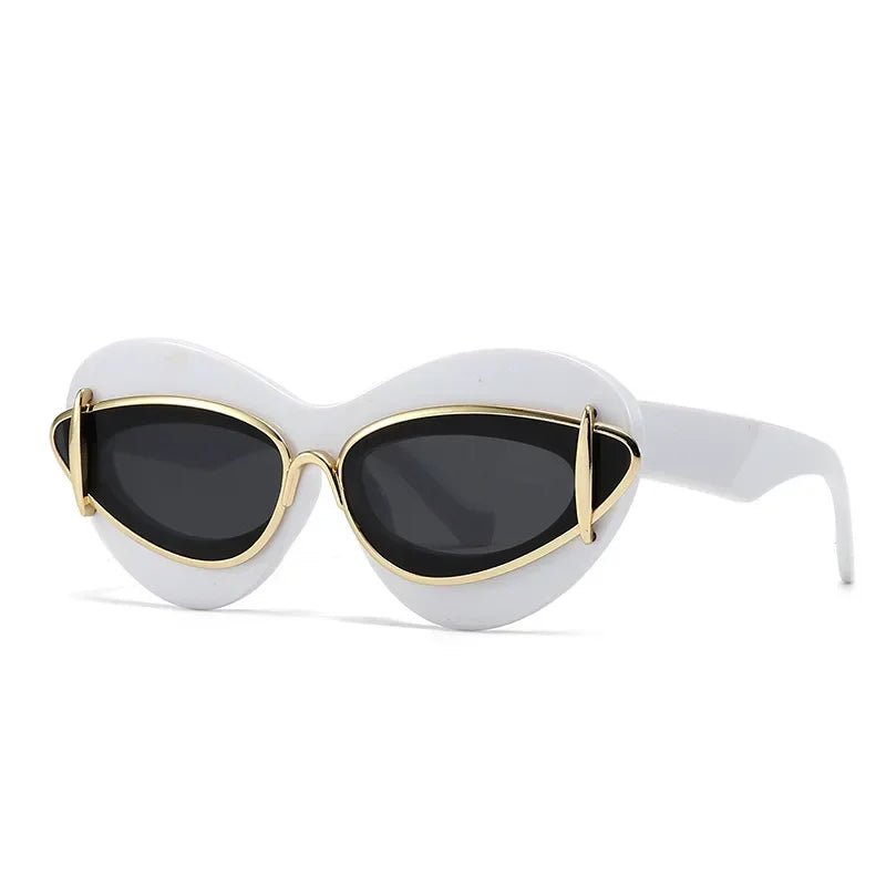 Punk Cat Eye Sunglasses – Vintage UV400 Unisex Luxury Brand Shades - HalleBeauty
