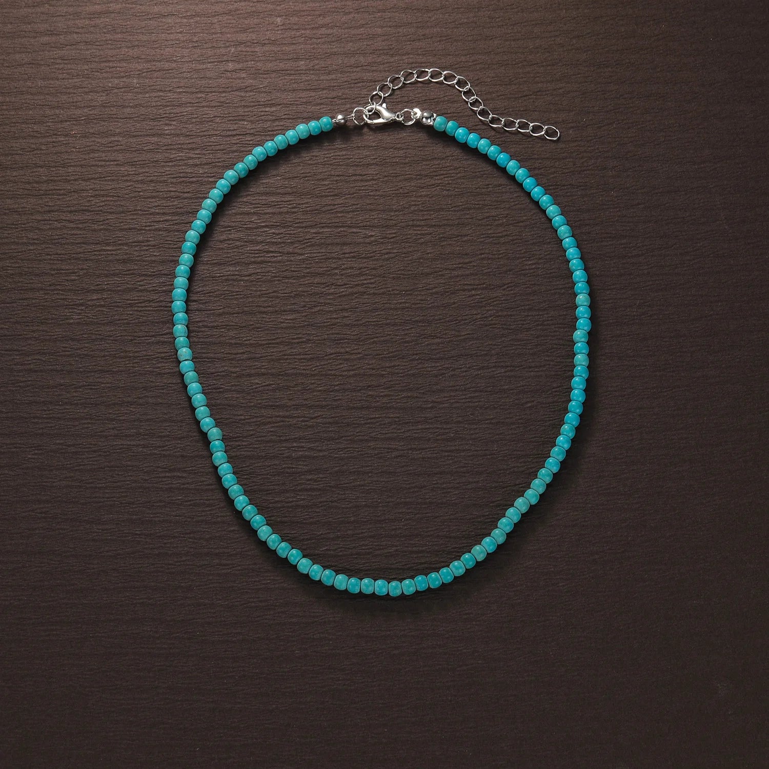 Retro Turquoise Beaded Choker Necklace - Women’s Short Fashion Jewelry - HalleBeauty