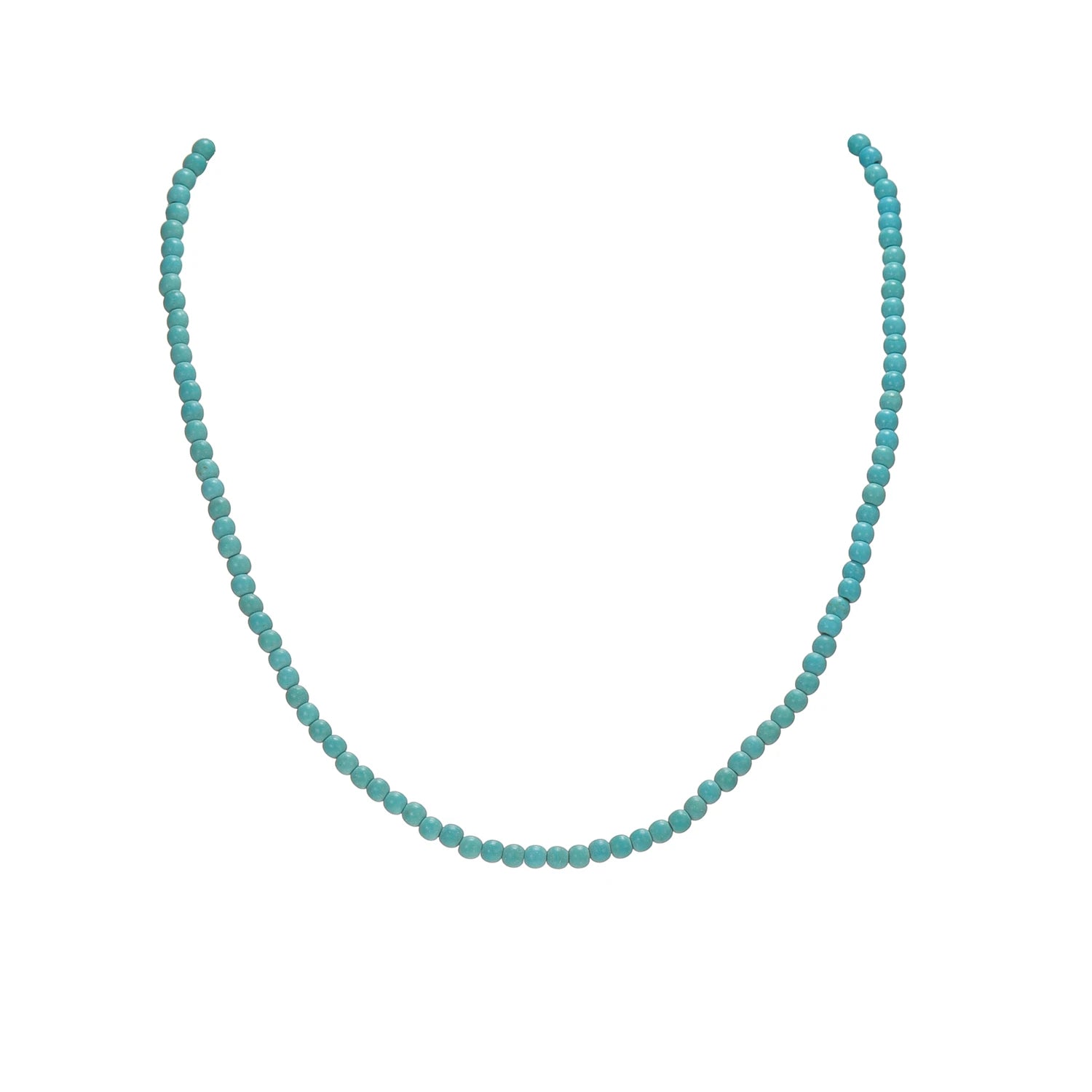 Retro Turquoise Beaded Choker Necklace - Women’s Short Fashion Jewelry - HalleBeauty