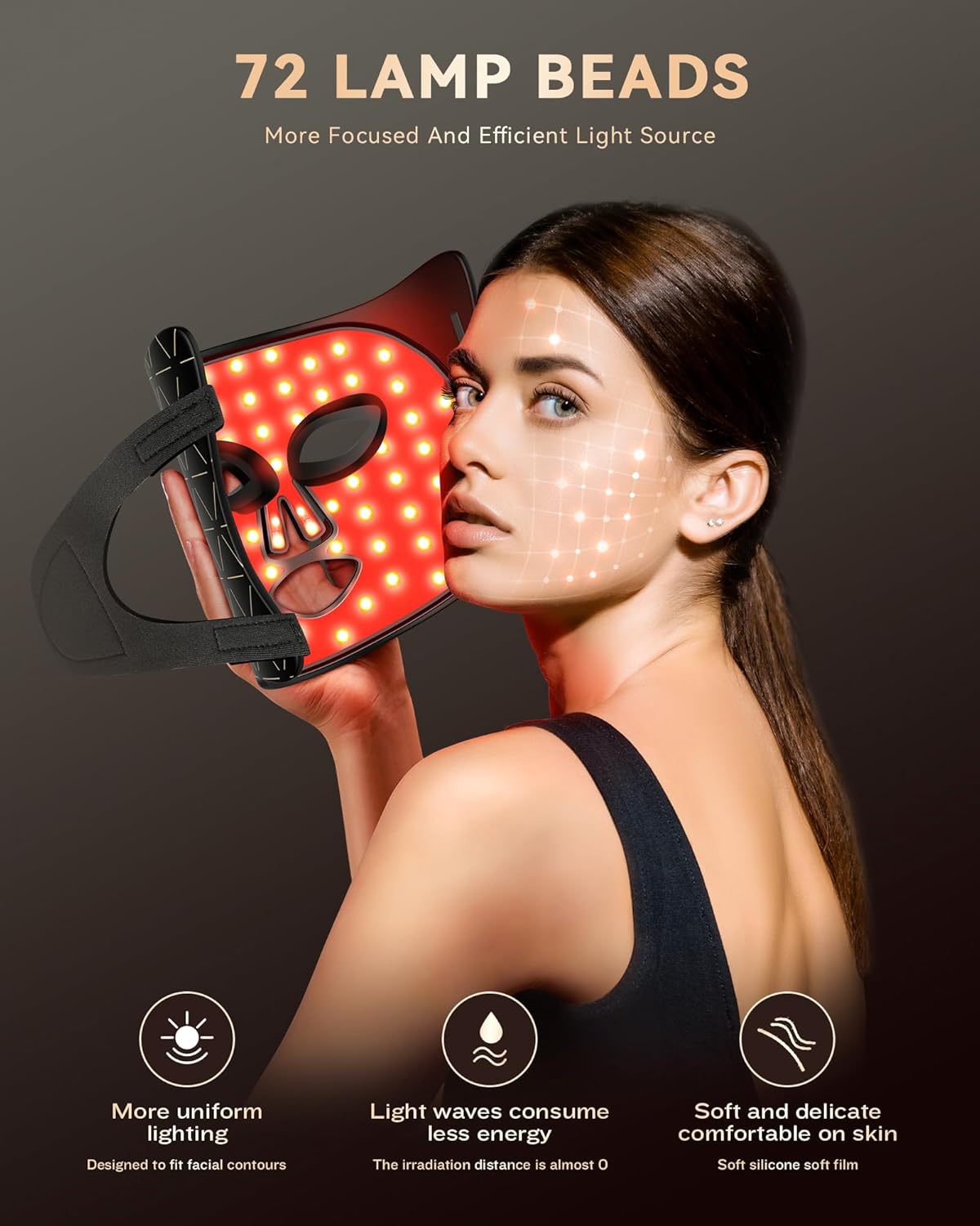 PurRed™ Red Light Therapy Mask – FDA-Registered, 288 LEDs