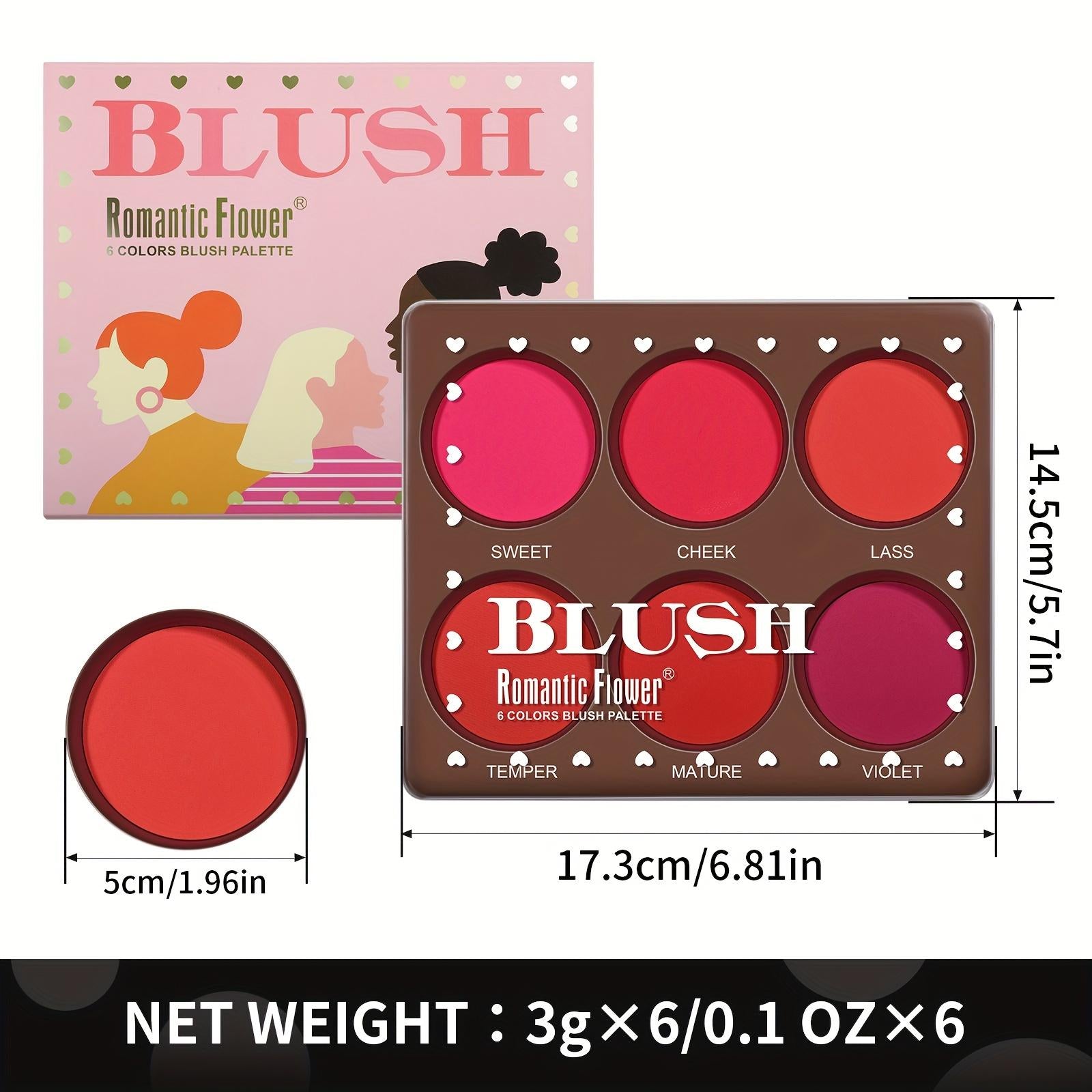 Romantic Flower 6 - Color Blush Palette - HalleBeauty