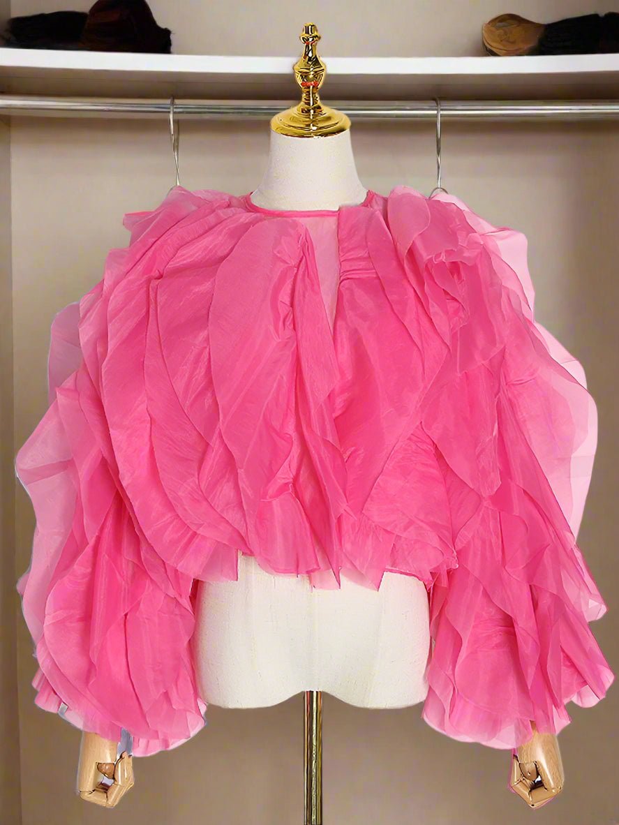 Ruffled Chiffon Blouse for Women - HalleBeauty