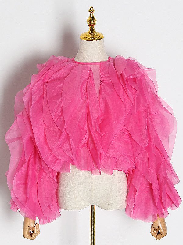 Ruffled Chiffon Blouse for Women - HalleBeauty