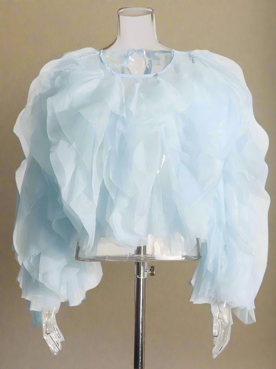 Ruffled Chiffon Blouse for Women - HalleBeauty