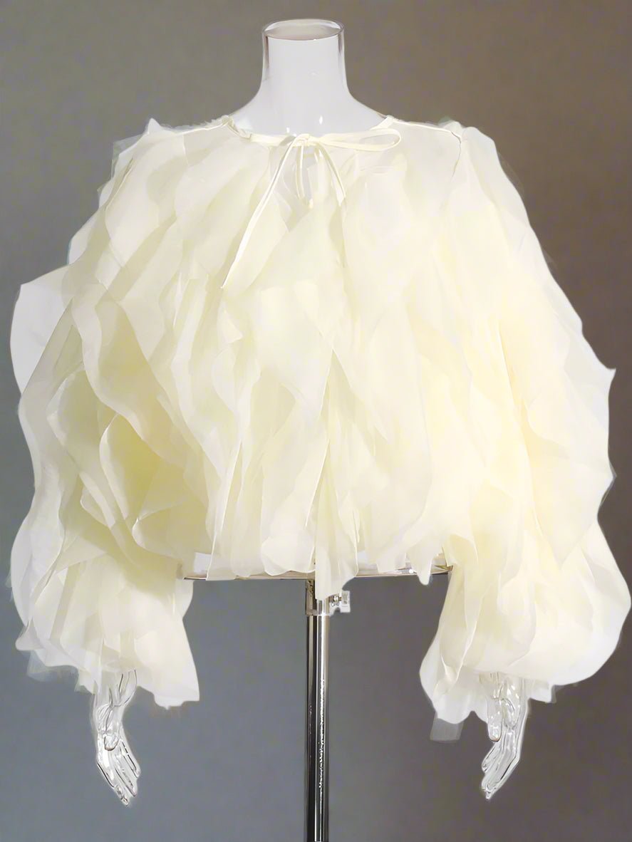 Ruffled Chiffon Blouse for Women - HalleBeauty