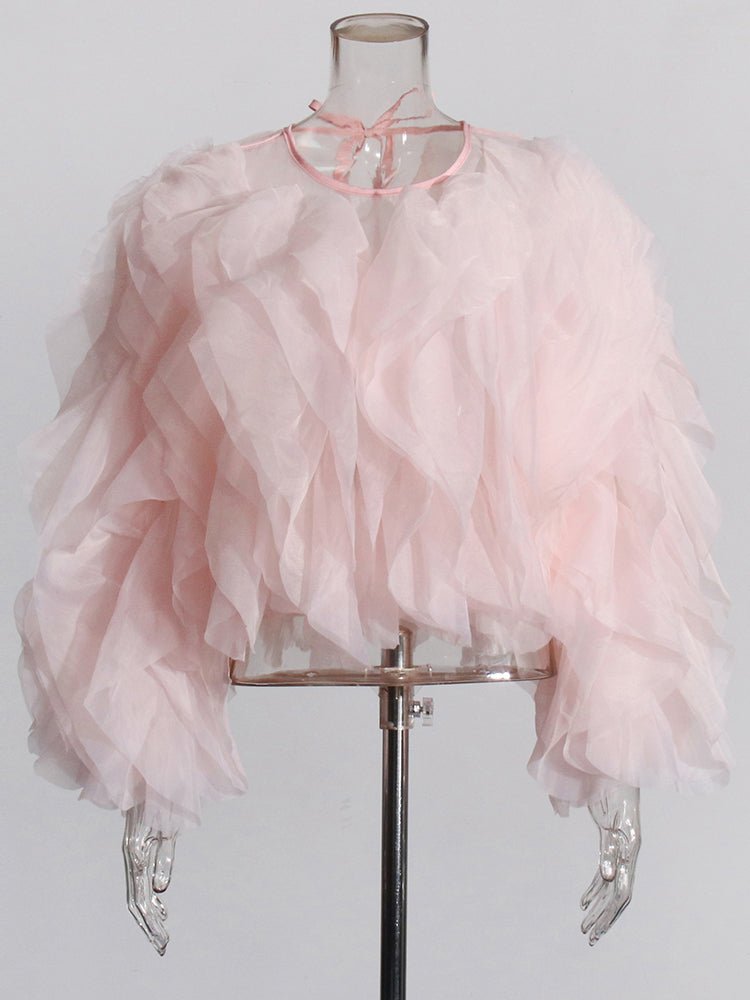 Ruffled Chiffon Blouse for Women - HalleBeauty