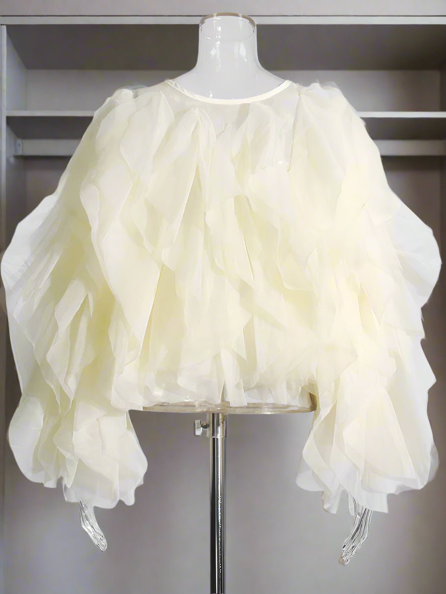 Ruffled Chiffon Blouse for Women - HalleBeauty