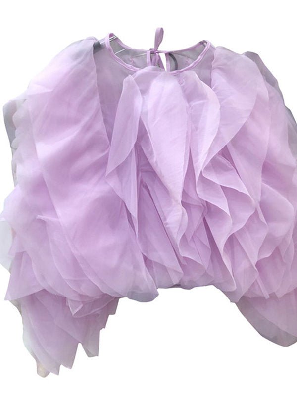 Ruffled Chiffon Blouse for Women - HalleBeauty