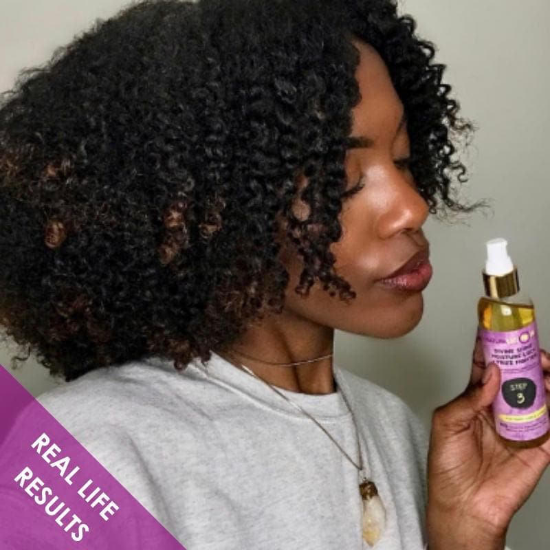 Step 3: Divine Shine Moisture Lock & Frizz Fighter (For Tight Curls)