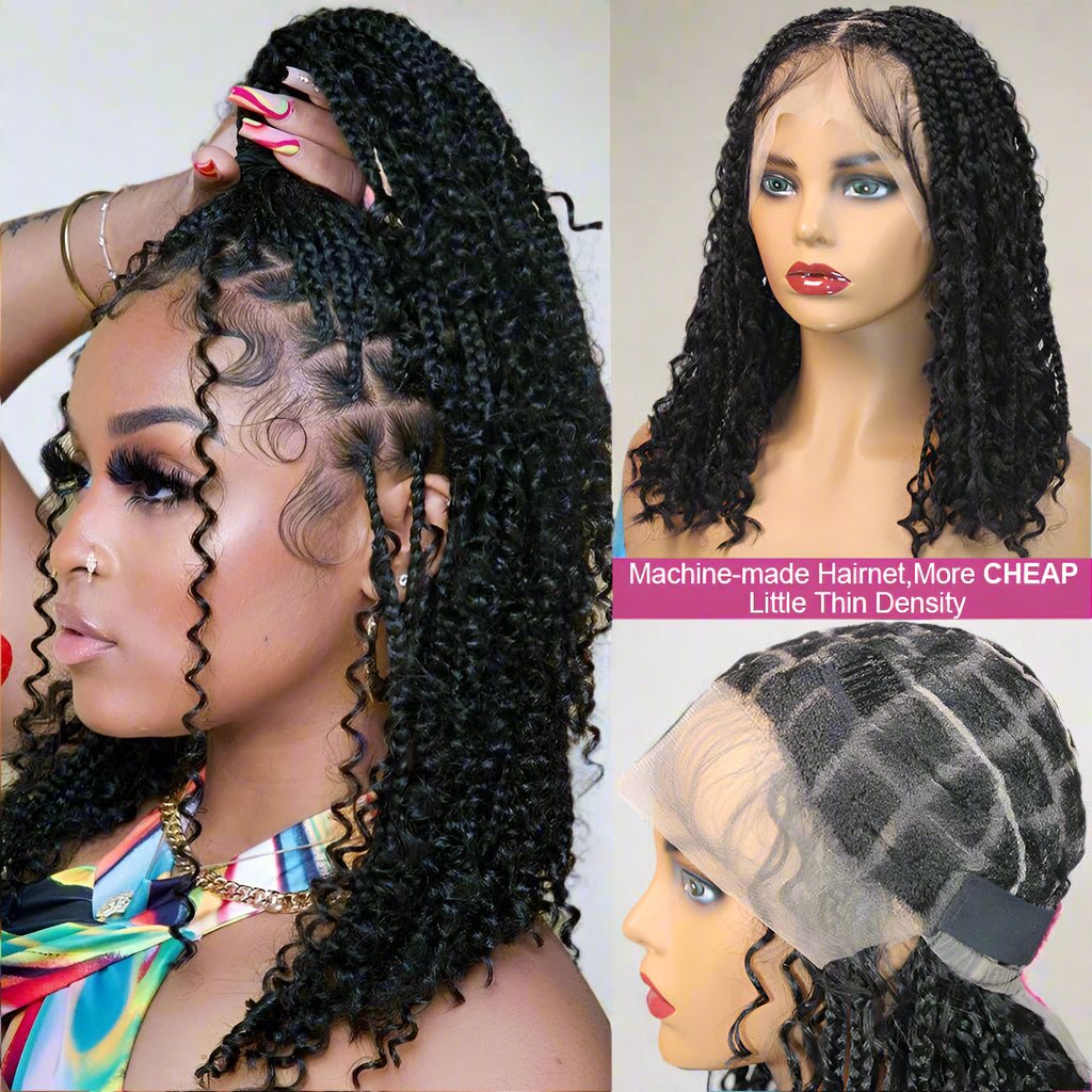 Short Bohemian Curly Braided Wig – Easy Glam Look - HalleBeauty