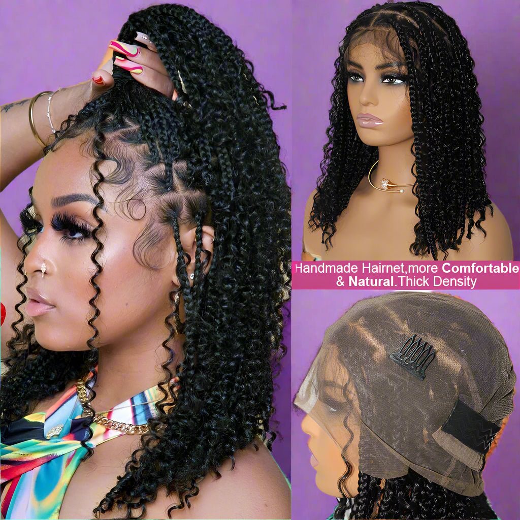 Short Bohemian Curly Braided Wig – Easy Glam Look - HalleBeauty