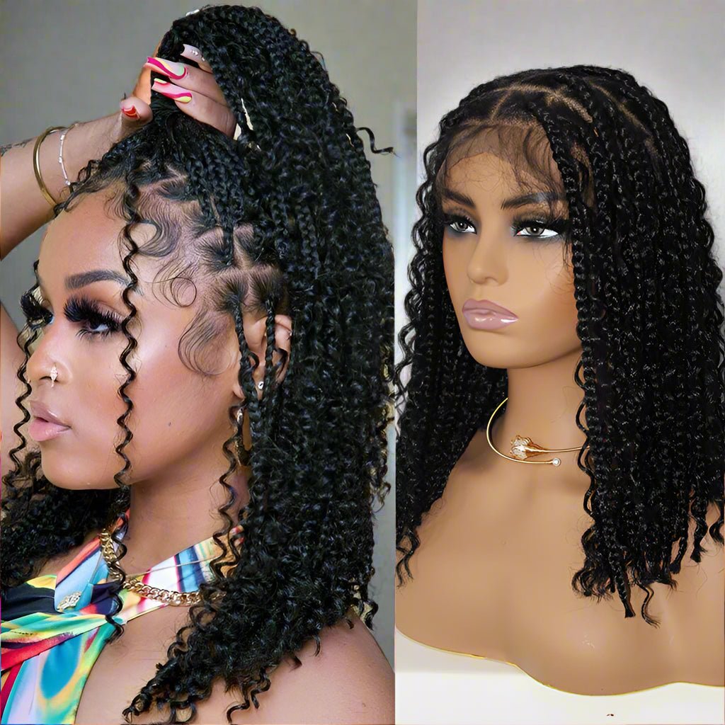 Short Bohemian Curly Braided Wig – Easy Glam Look - HalleBeauty