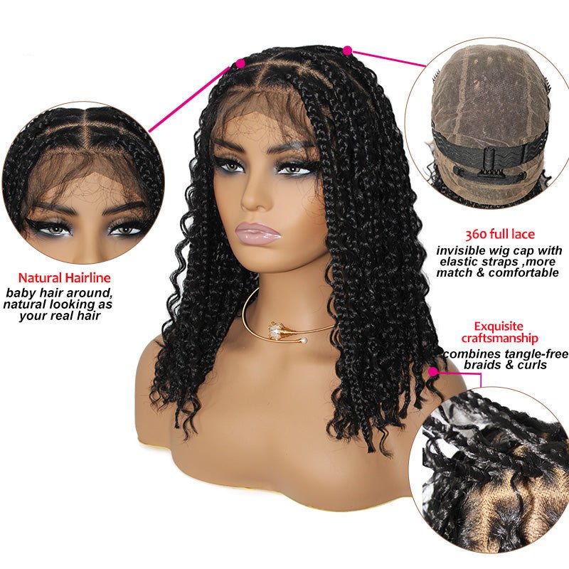 Short Bohemian Curly Braided Wig – Easy Glam Look - HalleBeauty