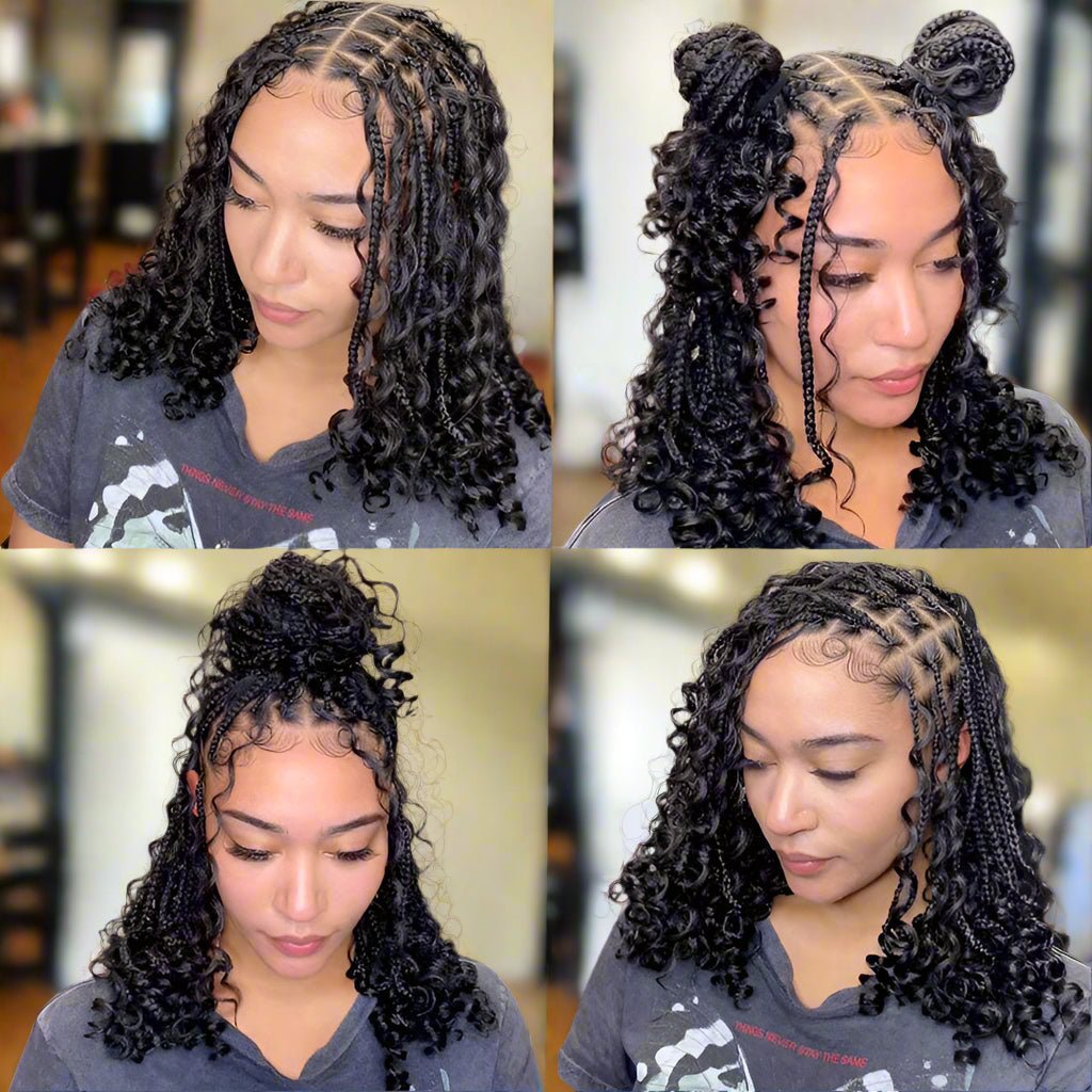 Short Bohemian Curly Braided Wig – Easy Glam Look - HalleBeauty
