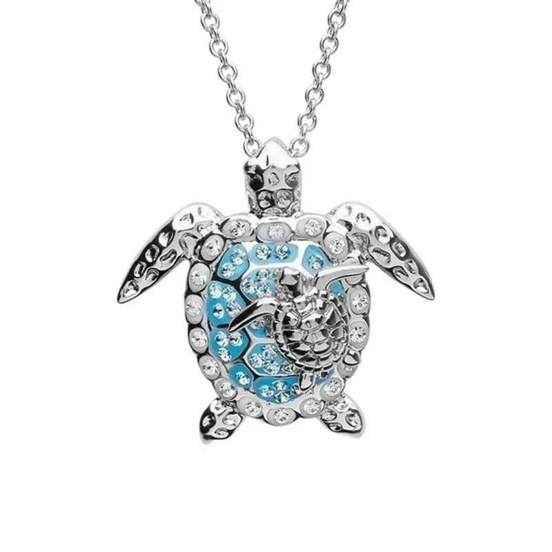 Small Turtle Pendant Necklace for Women - Cute Animal Jewelry Gift - HalleBeauty