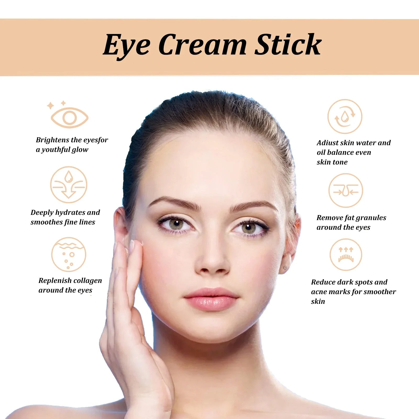 Hydrating eye care stick with snail extract for daily use

