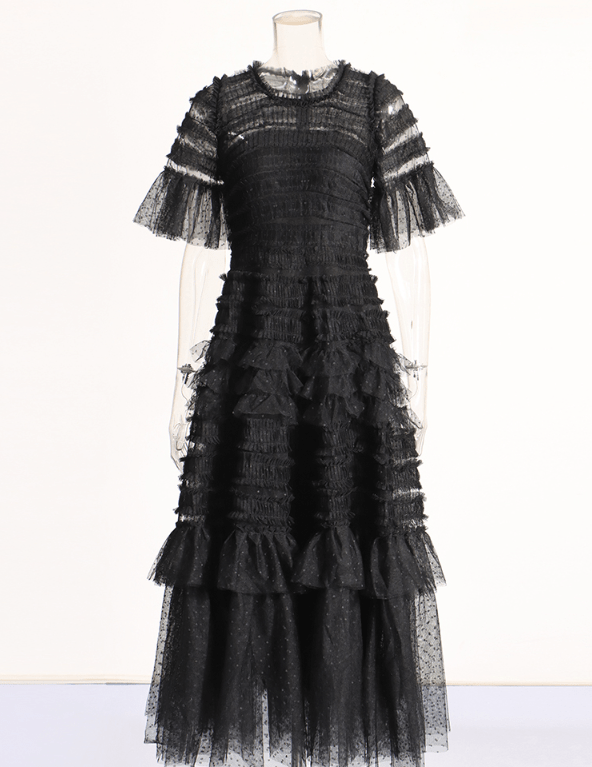 Sophisticated High Waist Spliced Fold Dress - Timeless Elegance - HalleBeauty