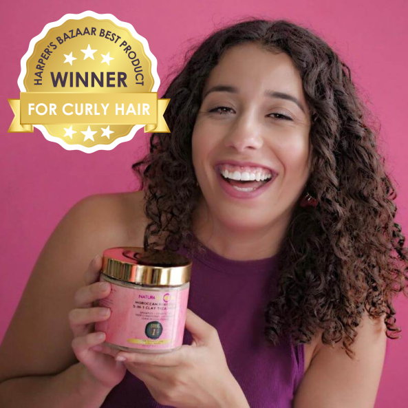 Step 1: Moroccan Rhassoul 5-in-1 Clay Treatment (For Loose Curls)
