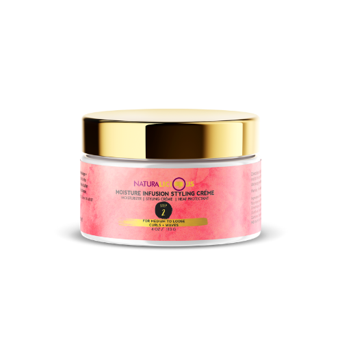 Jar of Natura Elegans Moisture Infusion Styling Crème on a white background