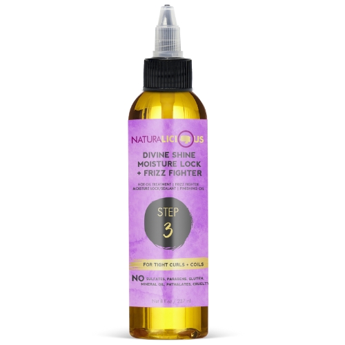 Step 3: Divine Shine Moisture Lock & Frizz Fighter (For Tight Curls)