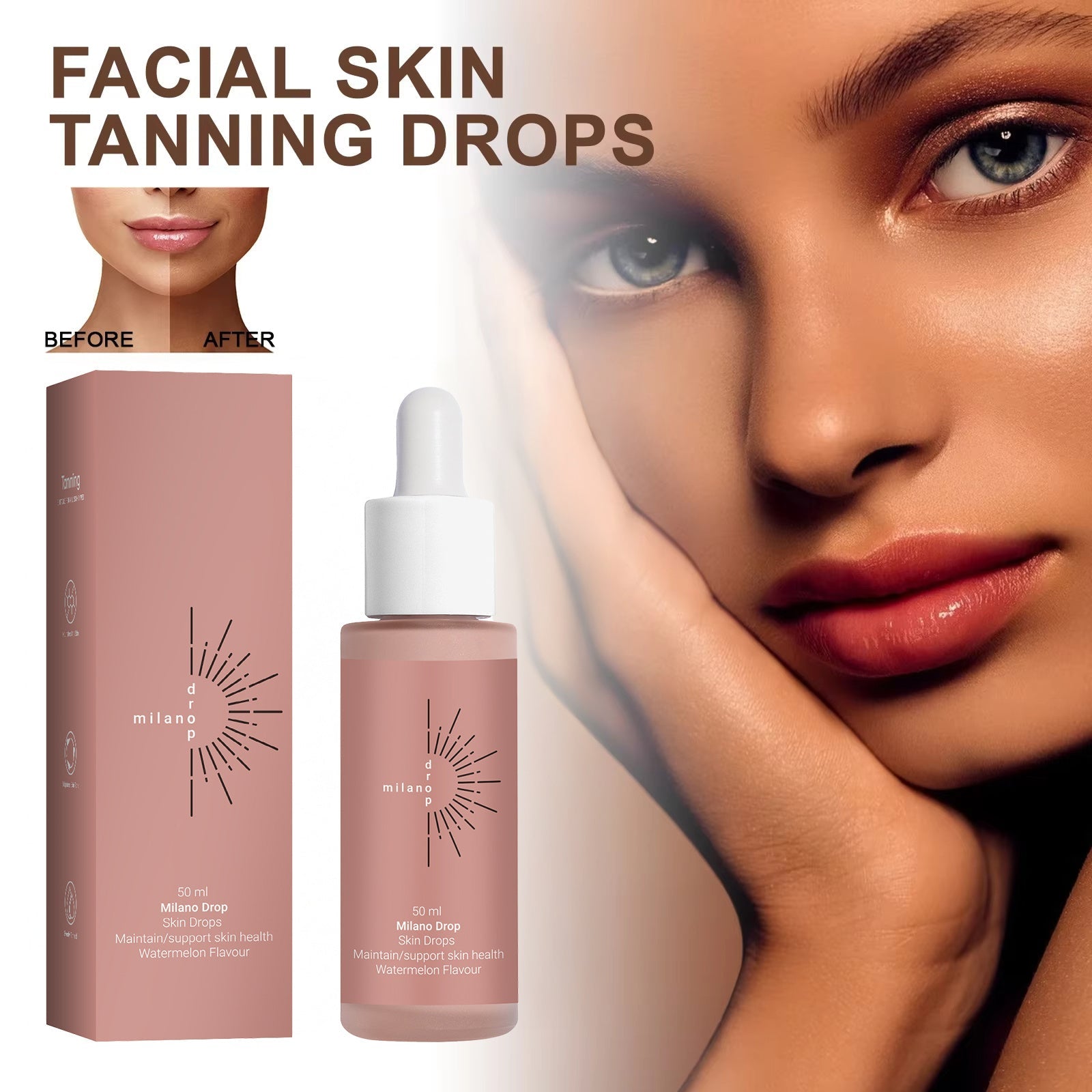 Tanning Face & Body Serum | Dark Bronzer Drops - HalleBeauty