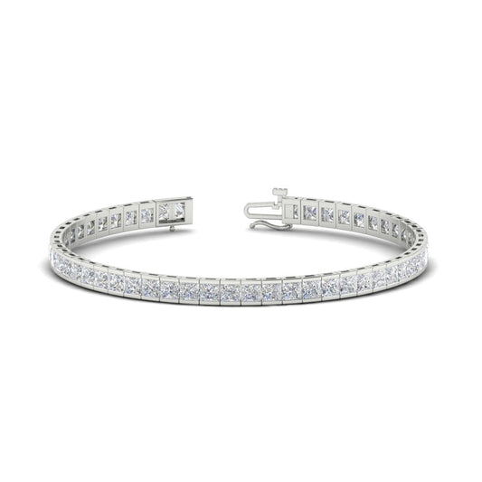 Moissanite Tennis Bracelet Princess Cut 6 CTW | Hallebeauty